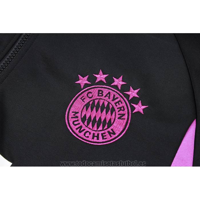 Chandal de Sudadera del Bayern Munich Nino 2023-2024 Negro y Blanco